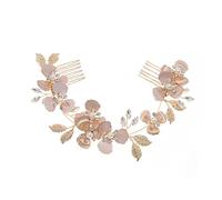 DRESSOOS Pettine Con Strass Di Perle Fiori Pettini Laterali Per Da Sposa La Sposa Sarà La Fascia Nuziale Pettine Per Fascia Per Venni Accessori Filo Di Rame Golden