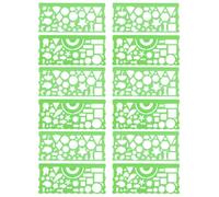DRESSOOS Righelli da Disegno Geometrici Funzioni di Misurazione e Modelli Set 12 Pezzi in Plastica Pp per Studenti per Illustrazioni Tecniche e Applicazioni Professionali
