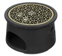 DRESSOOS Scalda Teiera in Ceramica Nero Moderno Base Scaldante per Tè e Bruciatore Cera per Sciogliere Cera di Soia per Uso Domestico