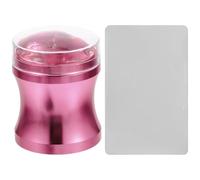 DRESSOOS Set 1 Stampatore per Unghie in Silicone Trasparente Multiuso Raschietto in Lega di Alluminio, Strumento Pratico per Nail Art Professionale Rosa Colore Casuale