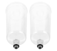 DRESSOOS Set 2 Pezzi Tazza di Vernice Sostitutiva per Aerografo in Plastica Bianco Design Smontabile per Copertura Uniforme Adatto a Rivestimenti Industriali e Lavori Esterni