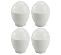DRESSOOS Set 4 Pezzi Cuociuova per Microonde in Pp Bianco, Utensile da Cucina per Preparare Colazioni Veloci Funzione Cottura a Vapore, Accessorio la Preparazione della Colazione