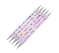 DRESSOOS Set Da 5 Pezzi Con Doppia Testa Per Nail Art Penna Acrilica E Raccoglitore Di Strass Per Uso Domestico
