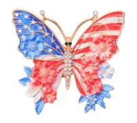 DRESSOOS Spilla a farfalla con bandiera USA, spilla patriottica americana per uomo e donna, accessori per abbigliamento per il Giorno dell'Indipendenza, della libertà per l'anniversario
