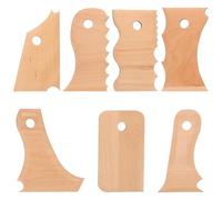 DRESSOOS Strumenti Design Ergonomico per Ceramica in Legno Set di 7 Pezzi per Modellare e Intagliare Terracotta Strumenti la Scultura in Argilla