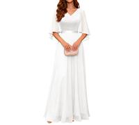 DRESSTELLS Abito da sera autunnale per la madre della sposa per gli ospiti di nozze, bianco, L