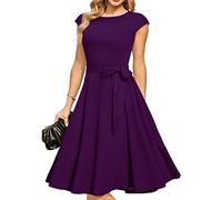 DRESSTELLS Donna Abiti da Damigella Eleganti Abiti da Sposa Audrey Hepburn Abito da Donna Elegante da Cocktail Nuziale UVA L