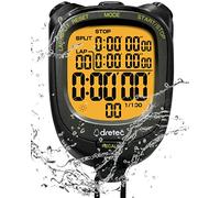Dretec - Cronometro sportivo digitale/timer conto alla rovescia con sveglia calendario orologio, impermeabile IPX7, display LCD extra large per corsa nuoto arbitro allenatori allenamento