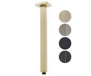 Drettyer Braccio doccia a soffitto con flangia, 50,8 cm, prolunga diritta quadrata di ricambio, braccio doccia lungo per soffione fisso a pioggia o soffitto alto, oro spazzolato