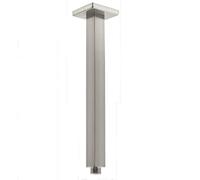 Drettyer Braccio doccia per montaggio a soffitto con flangia, 50,8 cm, tubo di prolunga dritto quadrato di ricambio, braccio doccia lungo per soffione fisso a pioggia o soffitto alto, nichel