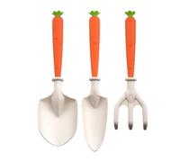 Dreuhuing Attrezzi da giardinaggio per bambini, Attrezzi da giardinaggio per bambini | Set di attrezzi da giardino con rastrello e pala con manico a forma di carota,Giocattoli portatili per scavare il