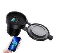 Dreuhuing Caricatore Per Cellulare Da Automobile,Adattatore Per Ricarica Veloce Con Doppia Porta - Caricatore Rapido Con Copertura Antipolvere - Per Telefono Tablet Cuffie Camion RV Nautico Viaggio