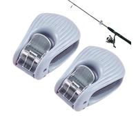 Dreuhuing Clip per canna da pesca, antiscivolo, a due livelli, regolabili, portatili, 2 pezzi, supporto per canna da lancio, per pescatori, barche, kayak, canoa, laghetti, fiumi, zattere, bastoncini