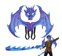 Dreuhuing Costume da drago per bambini, per Halloween, cosplay, set creativo per Halloween, per carnevale, scuola, feste, palcoscenico, feste in maschera, spettacoli