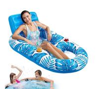 Dreuhuing Galleggiante da Piscina a Sdraio,Galleggiante Gonfiabile per Relax - Zattera Motivo Acero con Portabicchieri per Vacanze al Lago Spiaggia Abbronzatura Interno Esterno Ragazzi