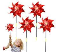 Dreuhuing Girandola riflettente, dispositivo spaventa gli uccelli da giardino 4 | Girandola scintillante con paletti, girandola riflettente per la guida degli uccelli per la decorazione del giardino e