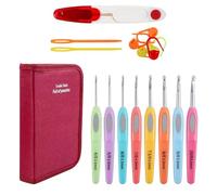 Dreuhuing Set di Uncini per Maglia - Attrezzi Con Filato E Custodia - Kit Completo per Uncinetto con Filato | Per Appassionati Di Famiglia Donne Uomini Hobbisti Creazione Coperte Hobby Da Viaggio