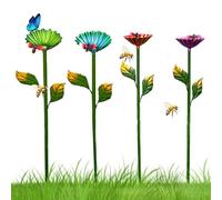 Dreuhuing Stazione di Abbeveraggio per Farfalle da Giardino | Pali Decorativi da Giardino Artistici 4 Pezzi,Vasca per e Farfalle,per All'Aperto Cortile Patio Prato Aiuola Sentiero Vasi