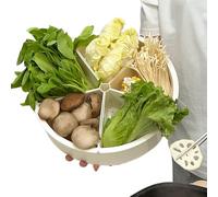 Dreuhuing Vassoio per snack, per verdure a 5 scomparti, da portata diviso, per intrattenere picnic di Natale, campeggio, Ringraziamento, viaggi