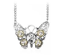 Dreuyet Collana con ciondolo Steampunk Gear per le donne personalizzato punk vintage gotico amore cuore gufo farfalla miele ape catena insetto maglione vapore ingranaggio collana ciondolo gioielli