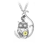 Dreuyet Collana con ciondolo Steampunk Gear per le donne personalizzato punk vintage gotico amore cuore gufo farfalla miele ape catena insetto maglione vapore ingranaggio collana ciondolo gioielli