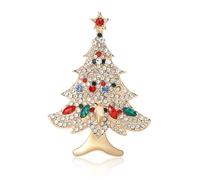 Dreuyet Spille per albero di Natale spille di Natale da donna vintage con strass colorati per albero di Natale spille eleganti in cristallo per vacanze invernali spille regali di Natale, Middle