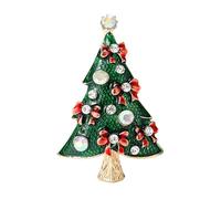 Dreuyet Spille per albero di Natale spille di Natale da donna vintage con strass colorati per albero di Natale spille eleganti in cristallo per vacanze invernali spille regali di Natale, Middle