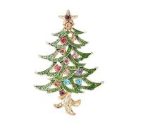 Dreuyet Spille per albero di Natale spille di Natale da donna vintage con strass colorati per albero di Natale spille eleganti in cristallo per vacanze invernali spille regali di Natale, Middle