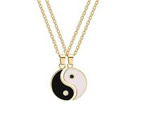 Dreuyet Yinyang - Collana con ciondolo da donna e uomo, in acciaio inox, per coppie, con schemi di puzzle personalizzati, per San Valentino, compleanno, Ringraziamento, Natale, Zinco, sconosciuto