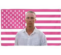 Drew Flags - Arazzo rosa con bandiera americana Starkey Rafe Cameron, con 4 occhielli in ottone, per la decorazione della stanza del dormitorio universitario, feste all'aperto, regalo, portellone