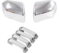 Drezzo Specchietto retrovisore Per F150 2015-2020 Per Raptor Specchietto retrovisore laterale + Copertura maniglia portiera Tappo(D'argento)