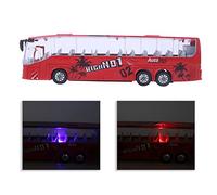 Drfeify 1:50 Bus Giocattolo da Cast Tirare IndETRO Veicoli di Trasporto Publico Mini Bus Modello di Auto Giocattoli con Luce E Musica per Regali per Bambini (Bianco (Rosso)