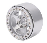 Drfeify 1.9 Ruote per Beadlock a 5 Buche in Argento in Lega di Alluminio RC RCE per Assiale SCX10 90046 D90 HSP HPI con Design della Pelle del Pneumatico Bloccaggio (#2)
