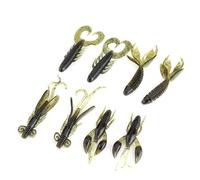 Drfeify 25 Pezzi Esche da Pesca per Gamberetti Morbidi Esca a Vite Senza Fine in Silicone 3 Colori 4 Stili da 1,77 Pollici a 2,44 Pollici per la Pesca in Mare Texas Rig Jigging Pescatori