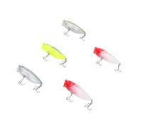 Drfeify 5 Esche Popper da Pesca in Plastica Realistiche per Spigola Tilapia Acqua Salata Acqua Dolce, Esche Dure Realistiche con Design Anti Intoppo per un Migliore Successo di Pesca