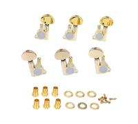 Drfeify 6 Piroli per Chitarra, Accordatori Dorati in Lega di Zinco, Teste di Macchine a Ingranaggi Chiuse per Chitarristi Acustici