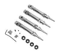 Drfeify Alberi di Trasmissione CVD Posteriore Anteriore Set, 4 Alberi di Trasmissione, 1 Chiave, Quattro Viti, 4 Perno, 8 Altri Accessori, Compatibili per Fiesta St Rally 1/10 4x4 (Silver)