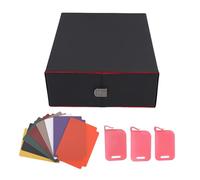 Drfeify Custodia per Il Mazzo delle Carte, 3 File di Stoccaggio di Trading con 3 Divisori e 8 Stand, Scatola del Mazzo del Comandante di Chiusura Magnetica per TCG Baseball Sport Cards (Rosso)