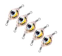 Drfeify Esche da Pesca a LED, Doppi Anelli Rotanti in Acrilico con Luce Automatica per la Pesca in Acqua Dolce e Salata, 5 Pezzi con Design Accattivanti (Set da 5 Pezzi Doppia Luce da Rotante)