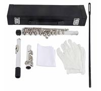 Drfeify Flauto per Principianti Flauto in Ottone Chiave C Kit a 16 Fori con Custodia Asta di Pulizia in Stoffa per Bambini Studenti e Nuovi Studenti Tono Liscio Tasti Facili da Premere (WHITE)