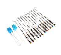 Drfeify FORCHI FONDUE COLINULE CONDUZIONE 12 Pezzi Bastoncini di Fonduta in Acciaio Inossidabile per Arrosto, Cioccolato, Forchette da 24 Cm per Matrimoni, Compleanni