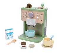 Drfeify Macchina da caffè Giocattolo in Legno, Set da Gioco in Legno Premium con Funzioni Interattive, Giocattolo Educativo Sicuro da Cucina per Bambini Dai 3 Ai 5 Anni, Incoraggia il Gioco di Ruolo