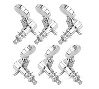 Drfeify Pioli per Chitarra, Accordatori con Bloccaggio in Lega di Zinco, 3 Sinistri 3 Destri per Chitarre Elettriche Acustiche, Teste di Macchine Sigillate Durevoli (SILVER)