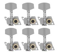 Drfeify Pioli per Chitarra, Accordatori di Bloccaggio Teste di Macchine Parti di Ricambio in Argento con Corpo in Metallo Antiruggine, per Chitarra Elettrica (Set di sei pulsanti di destra)