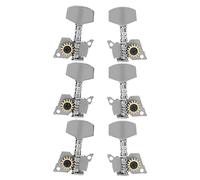 Drfeify Pioli per Chitarra, Accordatori di Bloccaggio Teste di Macchine Parti di Ricambio in Argento con Corpo in Metallo Antiruggine, per Chitarra Elettrica (Tre a sinistra, tre a destra, sei serie)