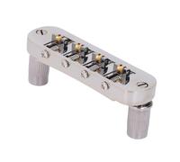 Drfeify Ponte a Sella per Chitarra, Ponte Ad Alta stabilità per L'eliminazione del Rumore in Lega D'argento con stabilità delle Corde Migliorata, per Bassi a 4 Corde