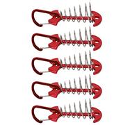 Drfeify Punto di Tenda Regolabile 5 Pezzi Facili da Blocco per i Pioli di Ancoraggio di Fissaggio di Tenda Adatti Alla Lega di Alluminio da Campeggio (rosso)