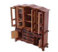 Drfeify Scaffale in Legno per Casa delle Bambole, Libreria in Miniatura Dal Design Classico, Ideale per lo Studio della Casa delle Bambole o l'arredamento della Biblioteca, Pronto all'uso (Marrone)