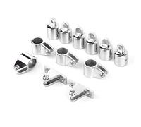 Drfeify Set di 12 Vetrini per Ganasce per Barche in Acciaio Inossidabile 316 da 12 Pezzi, 22 Mm, 7,8 Pollici, con Cappuccio Terminale e Cerniera di Coperta Lucidata a Specchio per 3 Bimini Top di