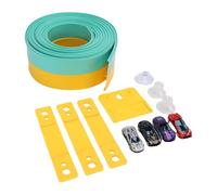 Drfeify Set di Piste per Auto da Corsa Flessibili Set da Gioco Creativo Fai-da-te per Bambini di 3-10 Anni Giocattolo Portatile con 4 Auto per Ragazzi (Giallo Verde)